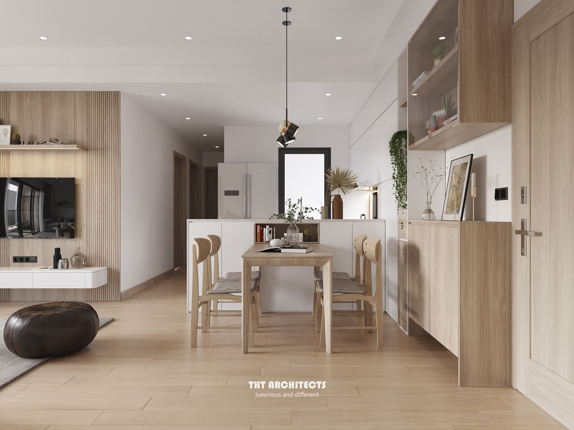 tht architects - Chung cư Vinhome Grand Park - phòng khách bếp 05